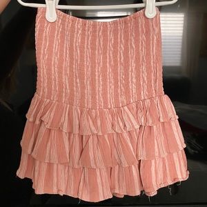 Pink stripped mini skirt